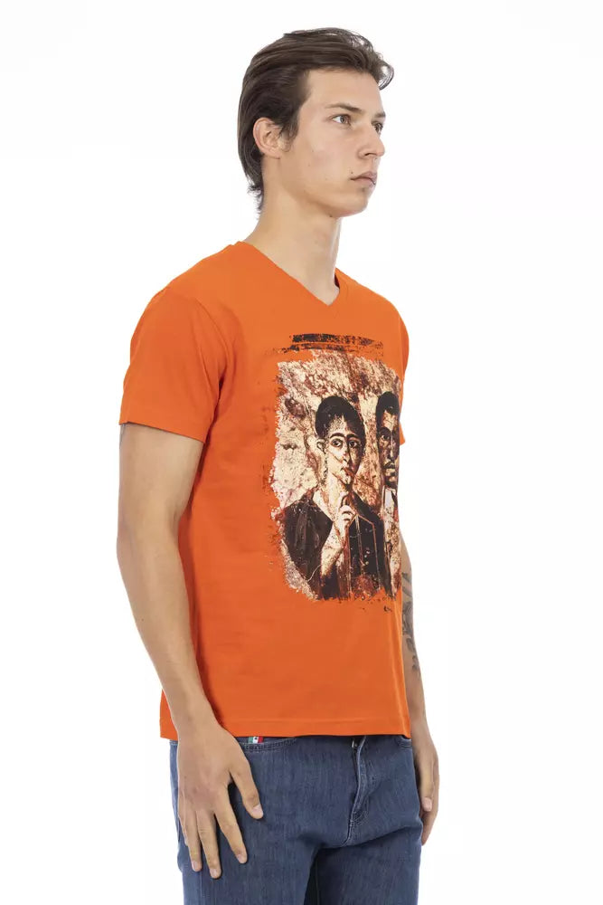 Trussardi Action Orange Cotton Men T-Shirt - Whispers Of Wisdom Clothing