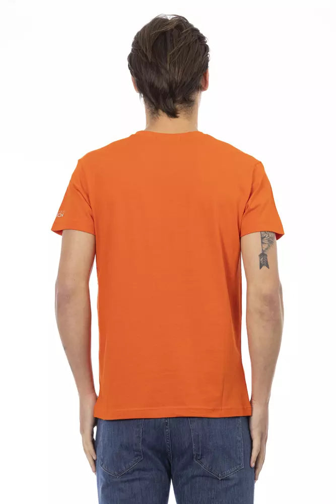 Trussardi Action Orange Cotton Men T-Shirt - Whispers Of Wisdom Clothing