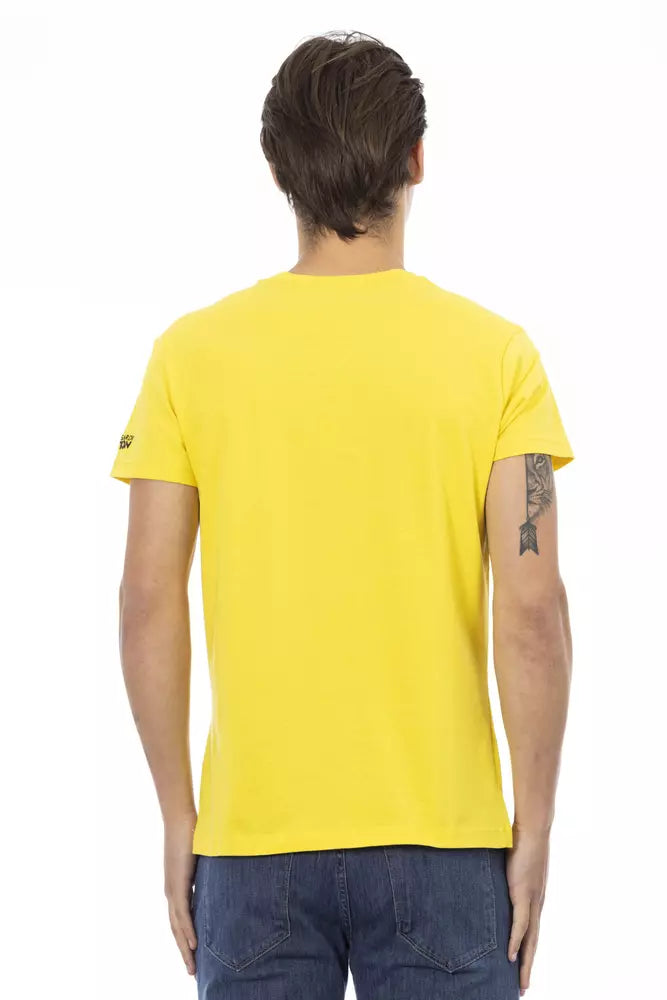 Trussardi Action Yellow Cotton Men T-Shirt - Whispers Of Wisdom Clothing