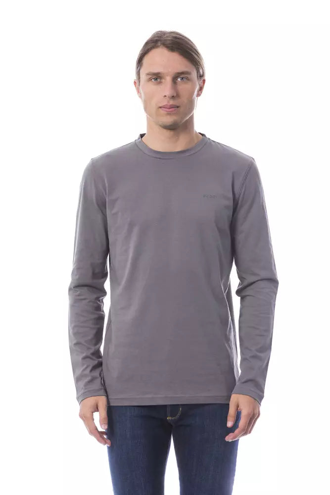 Verri Gray Cotton Men Long Sleeve T-Shirt