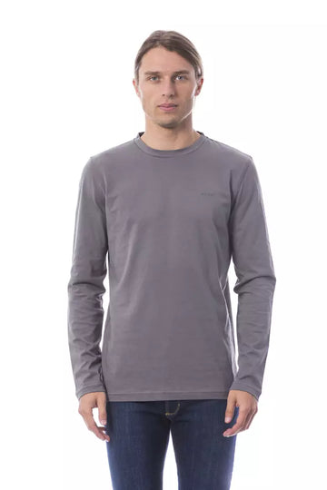 Verri Gray Cotton Men Long Sleeve T-Shirt
