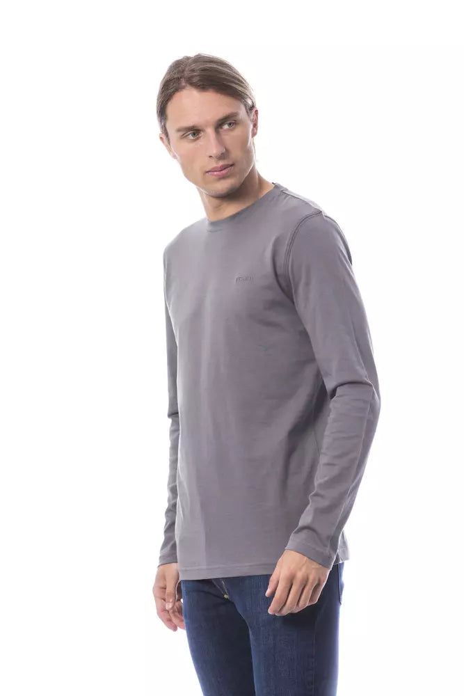 Verri Gray Cotton Men Long Sleeve T-Shirt