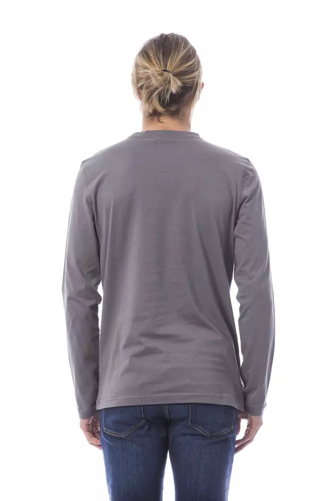 Verri Gray Cotton Men Long Sleeve T-Shirt