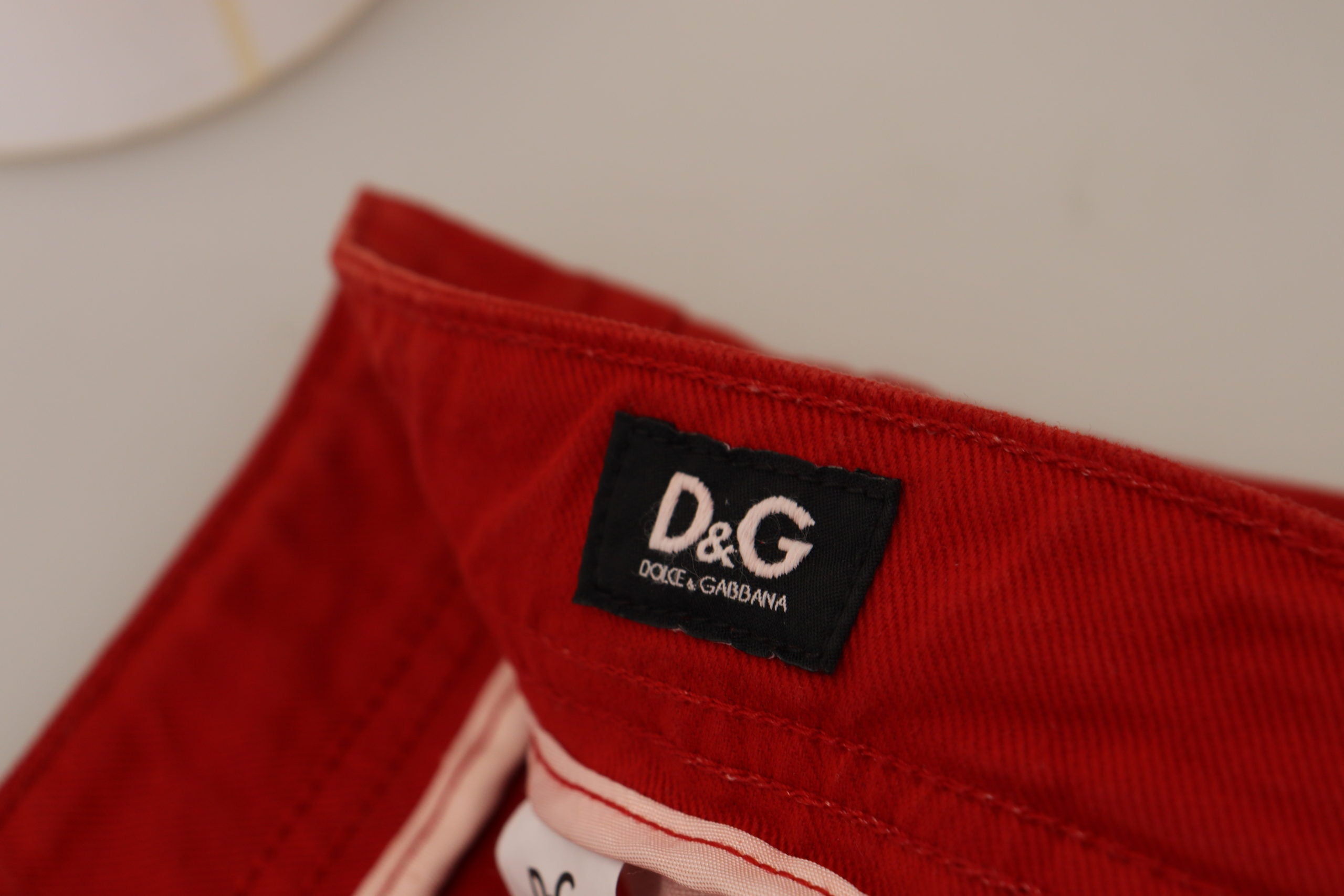Dolce & Gabbana Red Cotton Straight Fit Men Denim Jeans - Whispers Of Wisdom Clothing