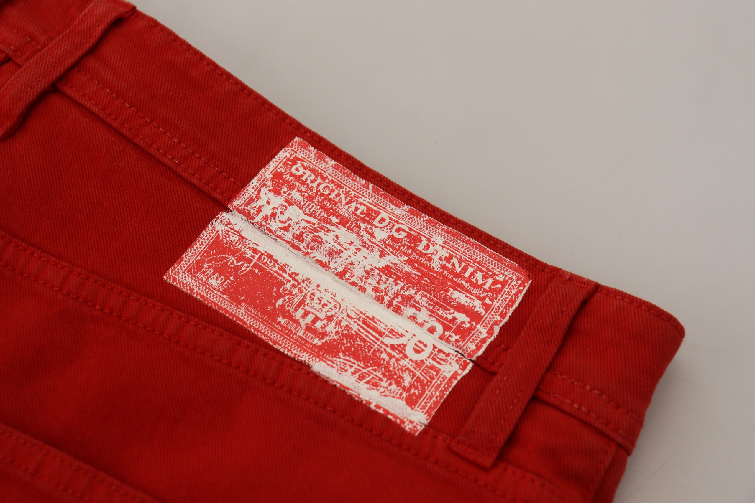 Dolce & Gabbana Red Cotton Straight Fit Men Denim Jeans - Whispers Of Wisdom Clothing