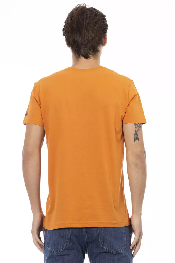 Trussardi Action Orange Cotton Men's V-Neck T-Shirt - Whispers Of Wisdom Clothing