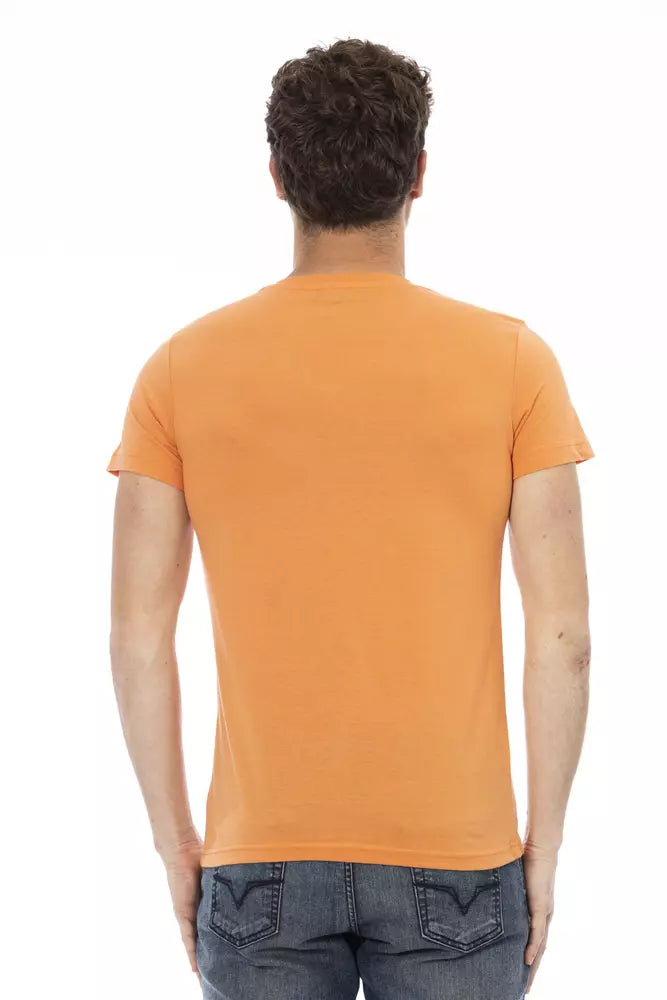 Trussardi Action Orange Cotton Men's V-Neck T-Shirt - Whispers Of Wisdom Clothing