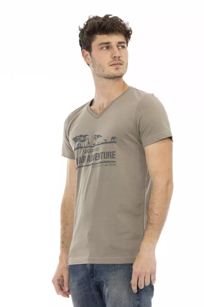 تي شيرت رجالي من القطن البني من Trussardi Action