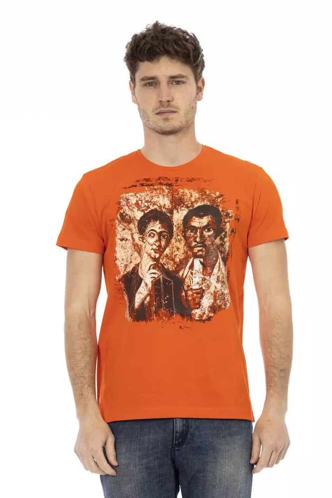 Trussardi Action Orange Cotton Men T-Shirt - Whispers Of Wisdom Clothing