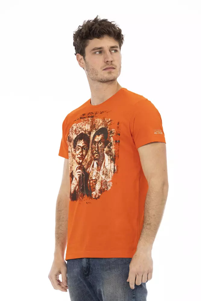 Trussardi Action Orange Cotton Men T-Shirt - Whispers Of Wisdom Clothing