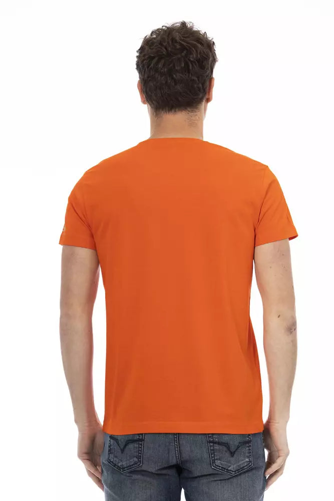 Trussardi Action Orange Cotton Men T-Shirt - Whispers Of Wisdom Clothing