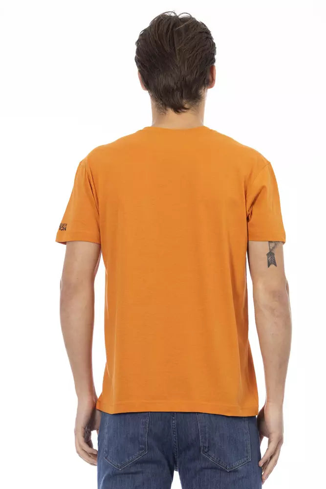 Trussardi Action Orange Cotton Men T-Shirt - Whispers Of Wisdom Clothing