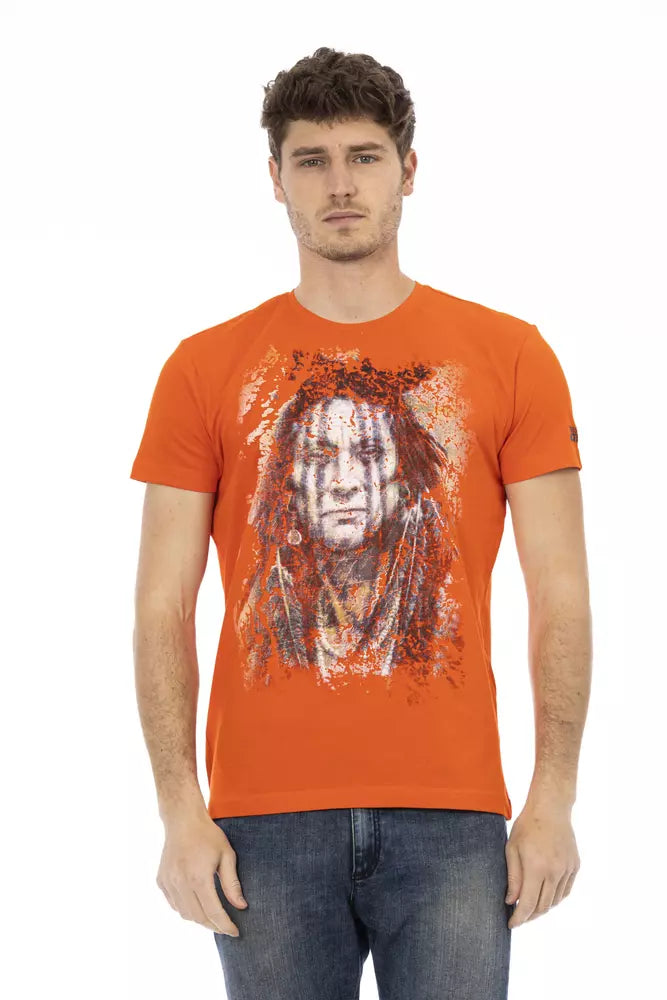 Trussardi Action Orange Cotton Men T-Shirt - Whispers Of Wisdom Clothing