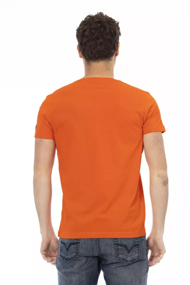 Trussardi Action Orange Cotton Men T-Shirt - Whispers Of Wisdom Clothing