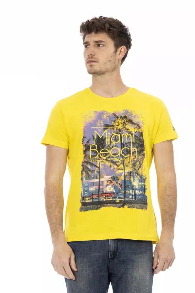 Trussardi Action Yellow Cotton Men T-Shirt - Whispers Of Wisdom Clothing