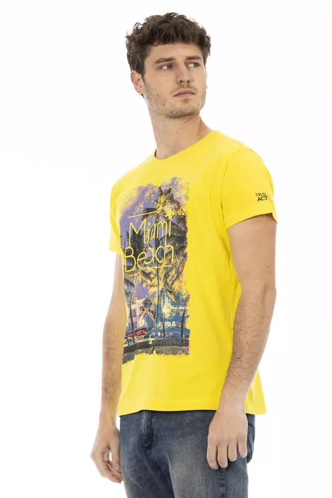 Trussardi Action Yellow Cotton Men T-Shirt - Whispers Of Wisdom Clothing