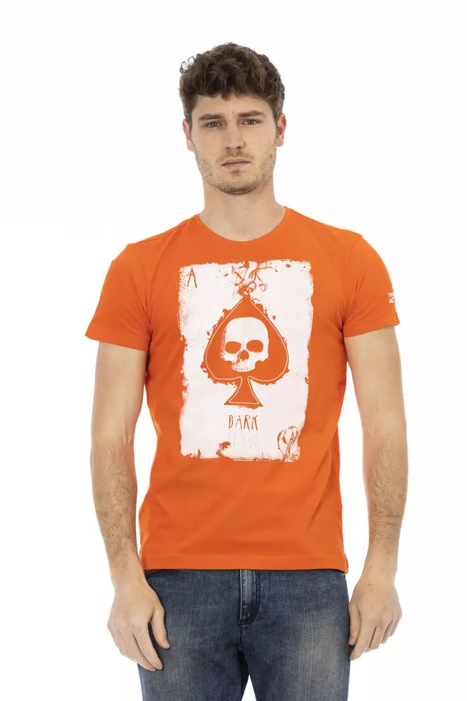 Trussardi Action Orange Cotton Men T-Shirt - Whispers Of Wisdom Clothing