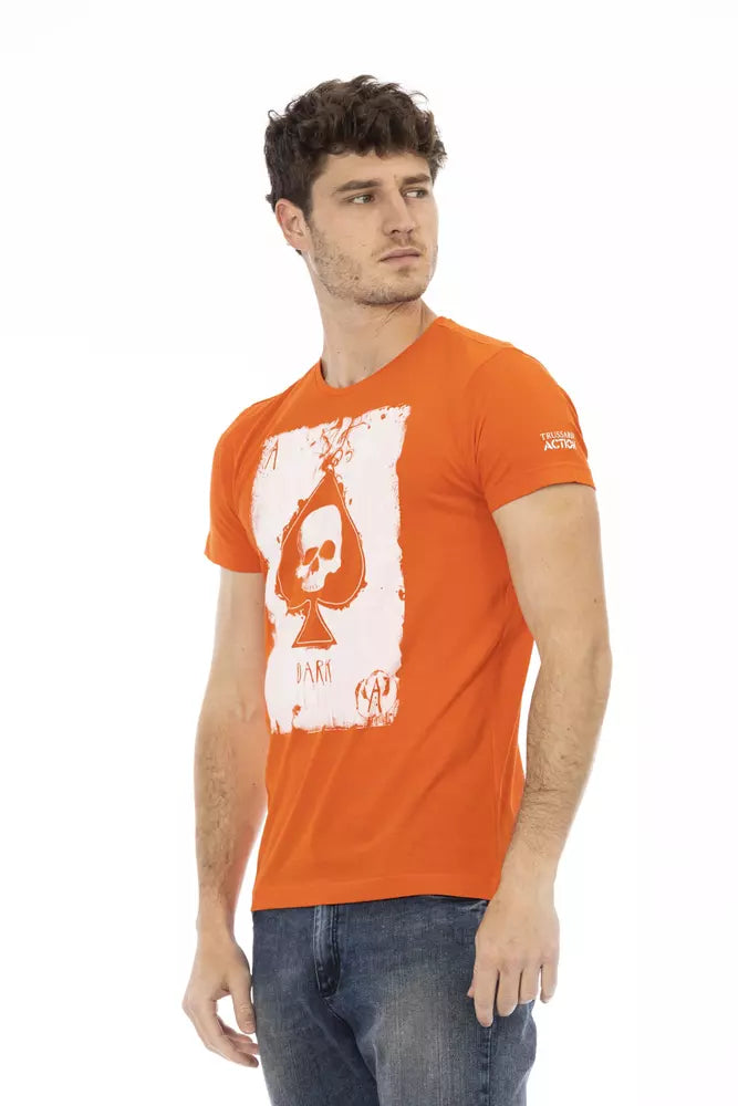 Trussardi Action Orange Cotton Men T-Shirt - Whispers Of Wisdom Clothing