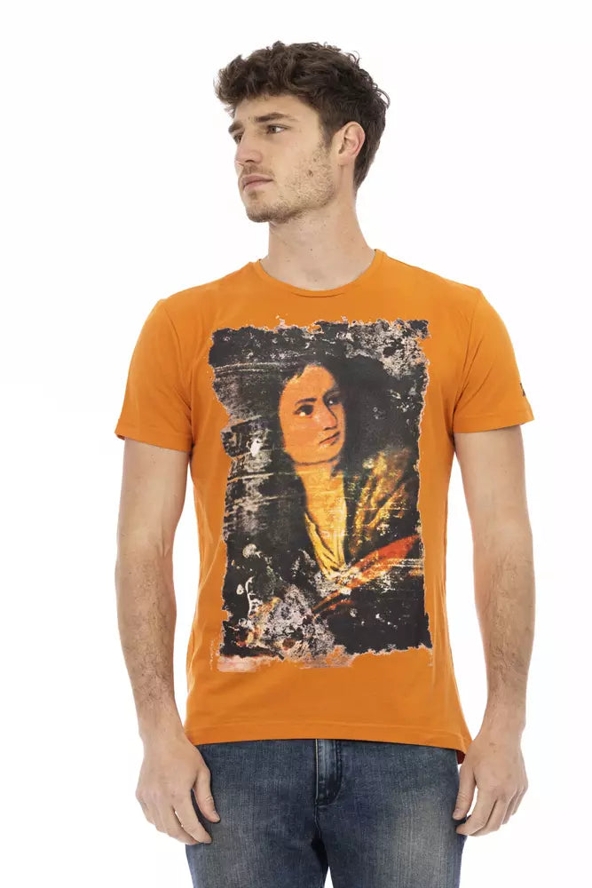 Trussardi Action Orange Cotton Men T-Shirt - Whispers Of Wisdom Clothing