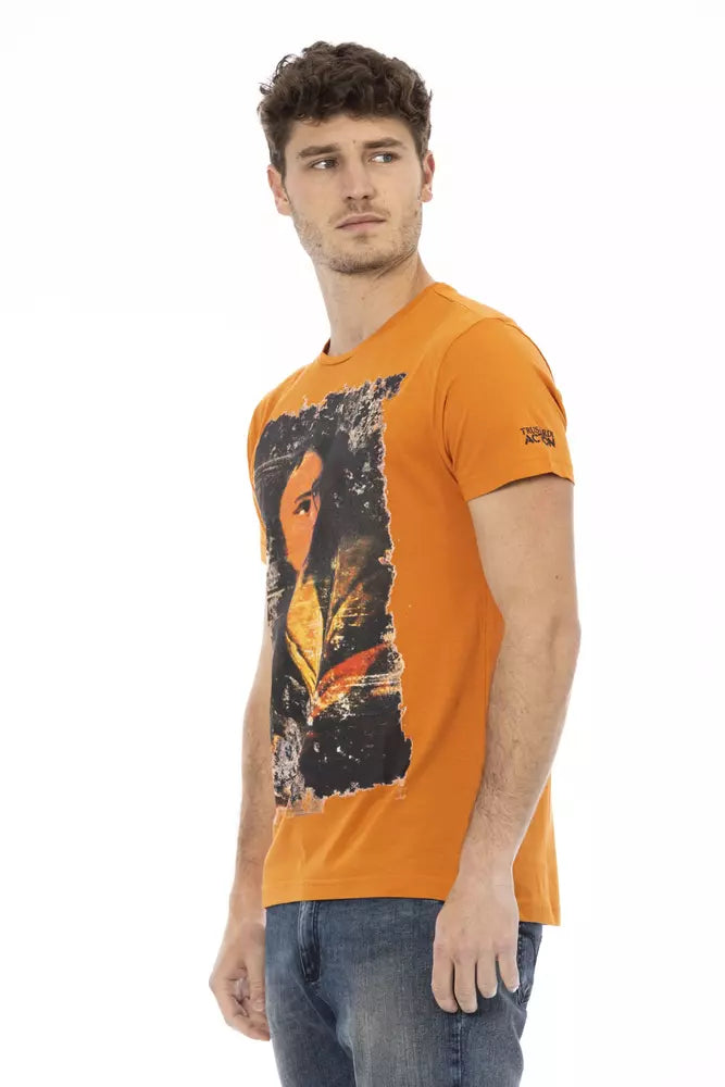 Trussardi Action Orange Cotton Men T-Shirt - Whispers Of Wisdom Clothing