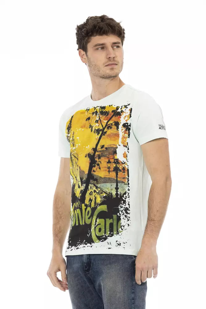 Trussardi Action Light Blue Cotton Men T-Shirt - Whispers Of Wisdom Clothing