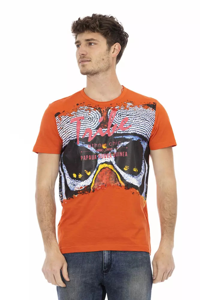 Trussardi Action Orange Cotton Men's T-Shirt - Whispers Of Wisdom Clothing
