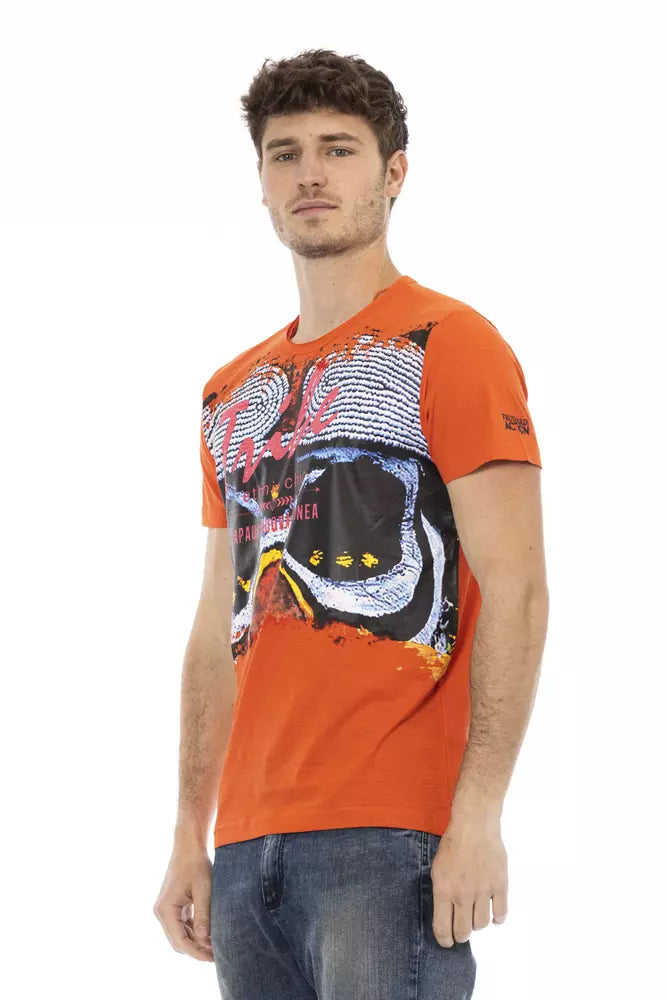 Trussardi Action Orange Cotton Men's T-Shirt - Whispers Of Wisdom Clothing