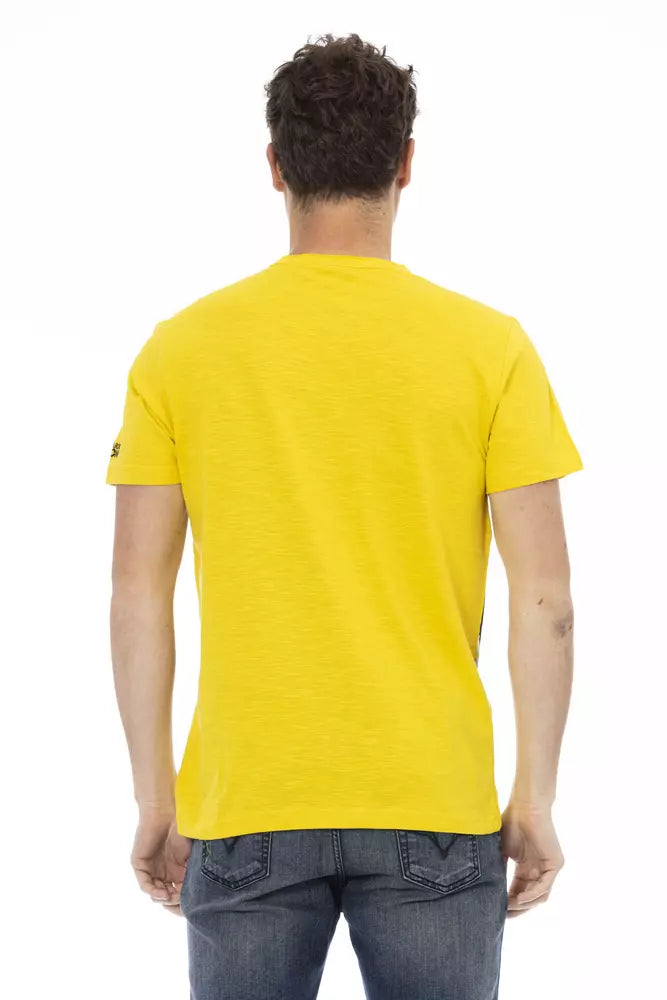 Trussardi Action Yellow Cotton Men T-Shirt - Whispers Of Wisdom Clothing
