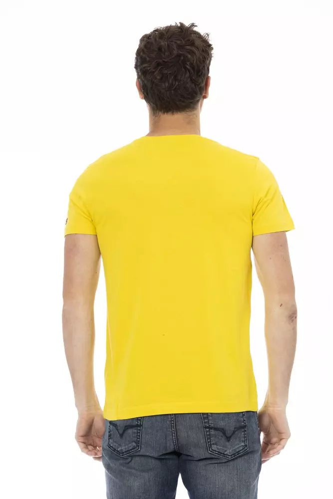 Trussardi Action Yellow Cotton Men T-Shirt - Whispers Of Wisdom Clothing