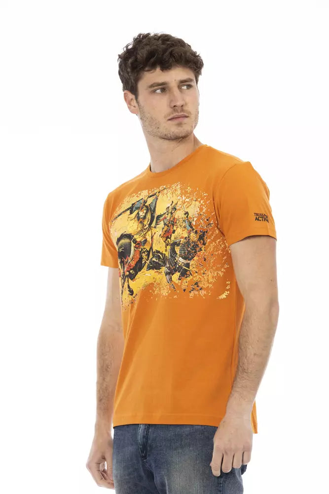 Trussardi Action Orange Cotton Men T-Shirt - Whispers Of Wisdom Clothing