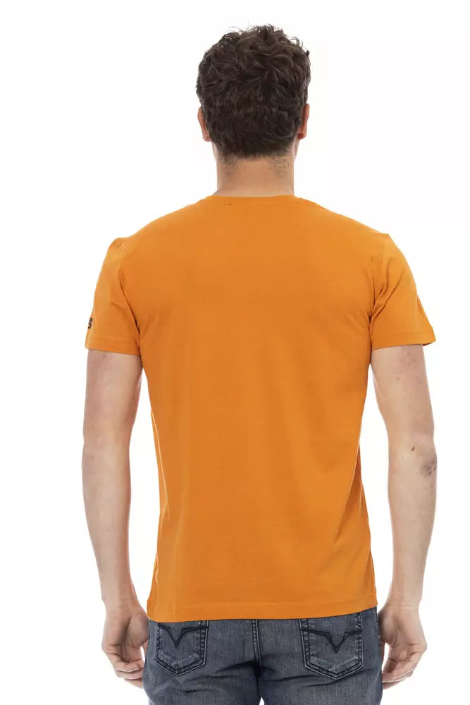 Trussardi Action Orange Cotton Men T-Shirt - Whispers Of Wisdom Clothing
