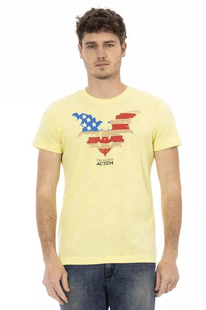 Trussardi Action Yellow Cotton Men's T-Shirt - Whispers Of Wisdom Clothing