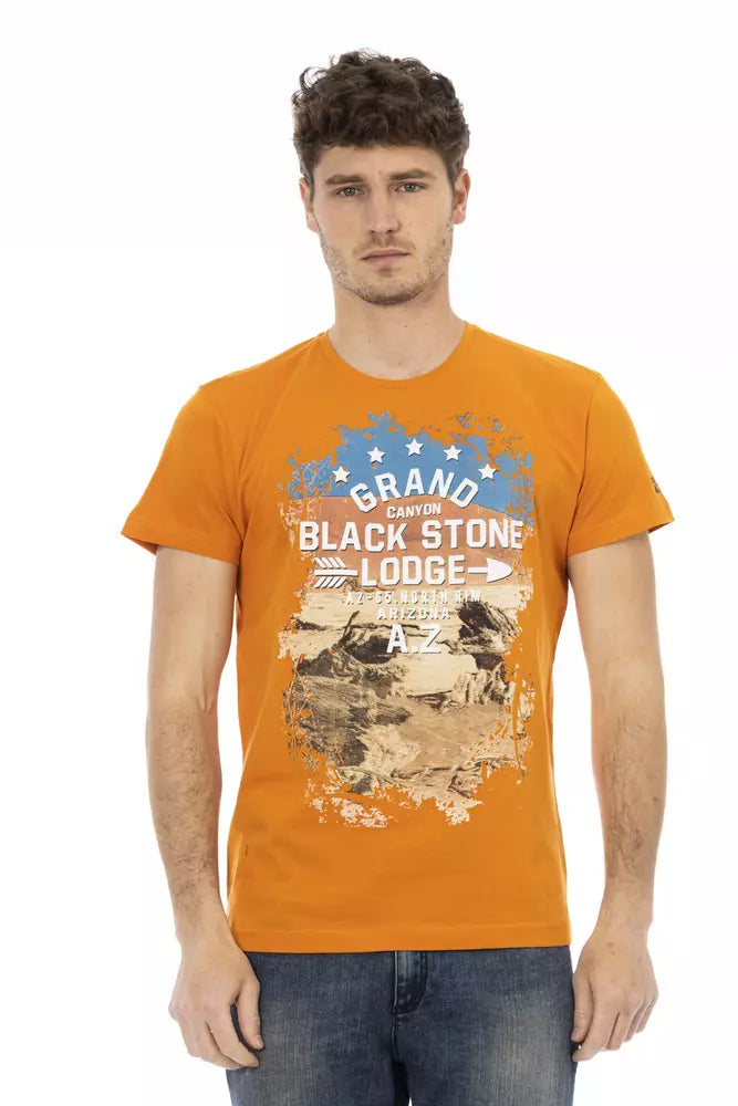 Trussardi Action Orange Cotton Men T-Shirt - Whispers Of Wisdom Clothing
