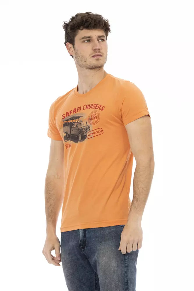 Trussardi Action Orange Cotton Men T-Shirt - Whispers Of Wisdom Clothing
