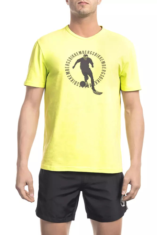 Bikkembergs Yellow Cotton Men T-Shirt - Whispers Of Wisdom Clothing