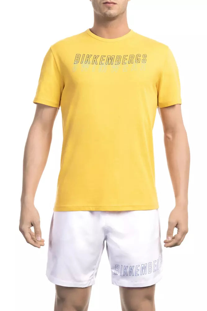 Bikkembergs Yellow Cotton Men T-Shirt - Whispers Of Wisdom Clothing