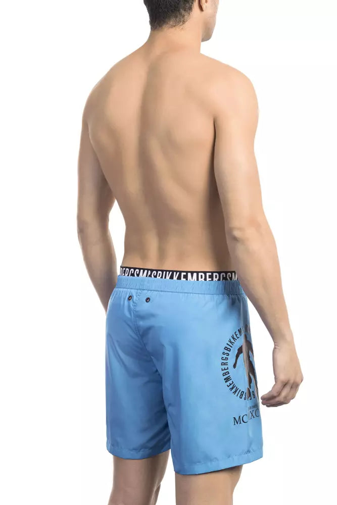 شورت سباحة رجالي من البوليستر باللون الأزرق الفاتح من بيكمبرجز
