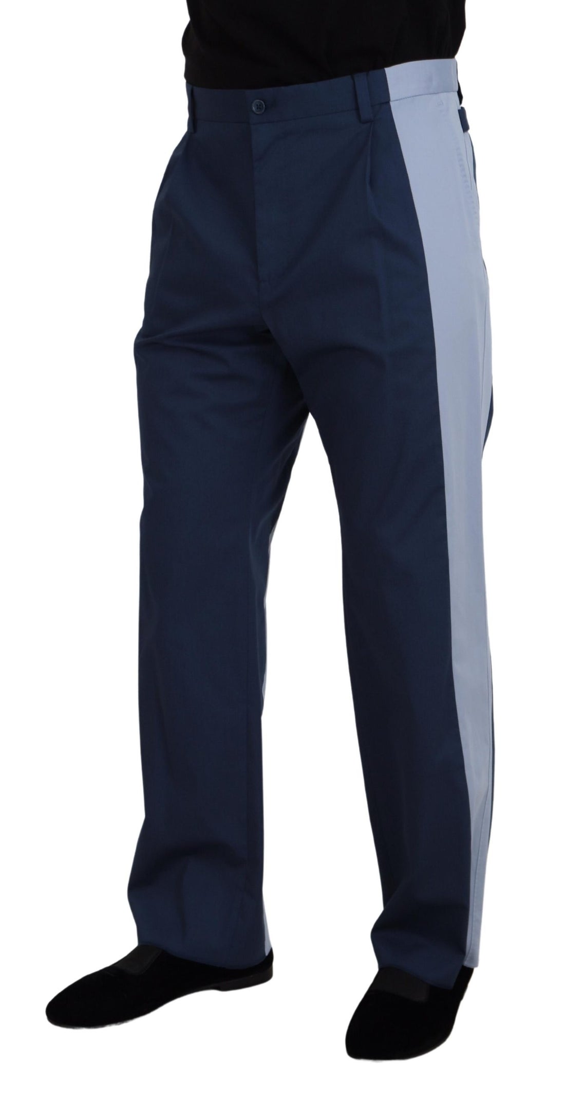 Dolce & Gabbana Blue Cotton Straight Fit Pants - Whispers Of Wisdom Clothing
