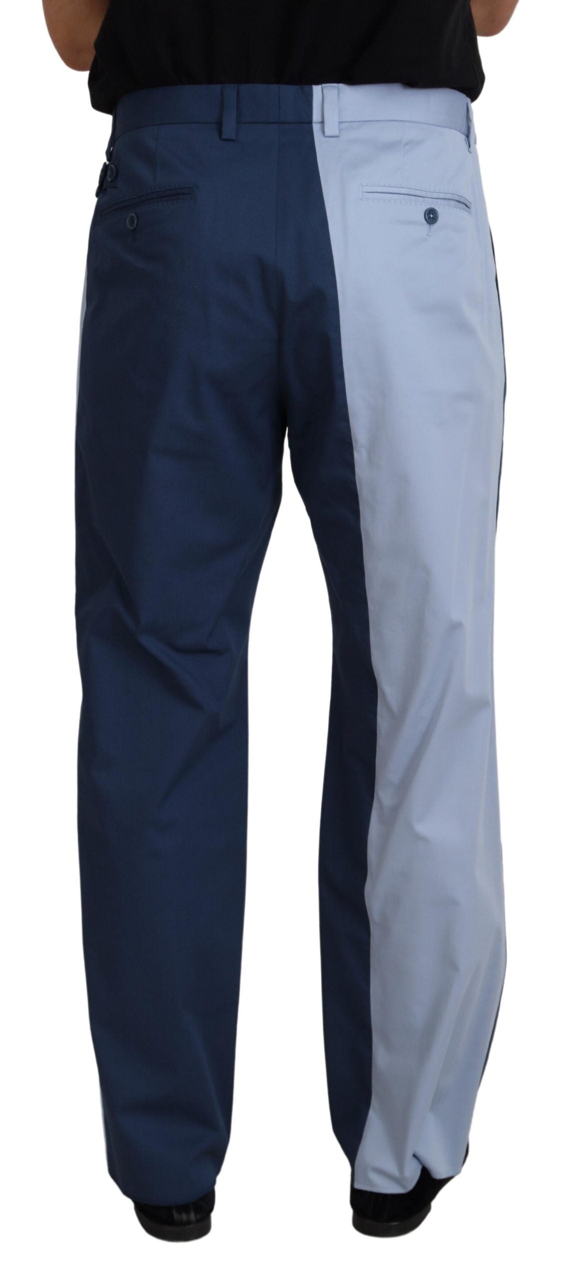 Dolce & Gabbana Blue Cotton Straight Fit Pants - Whispers Of Wisdom Clothing