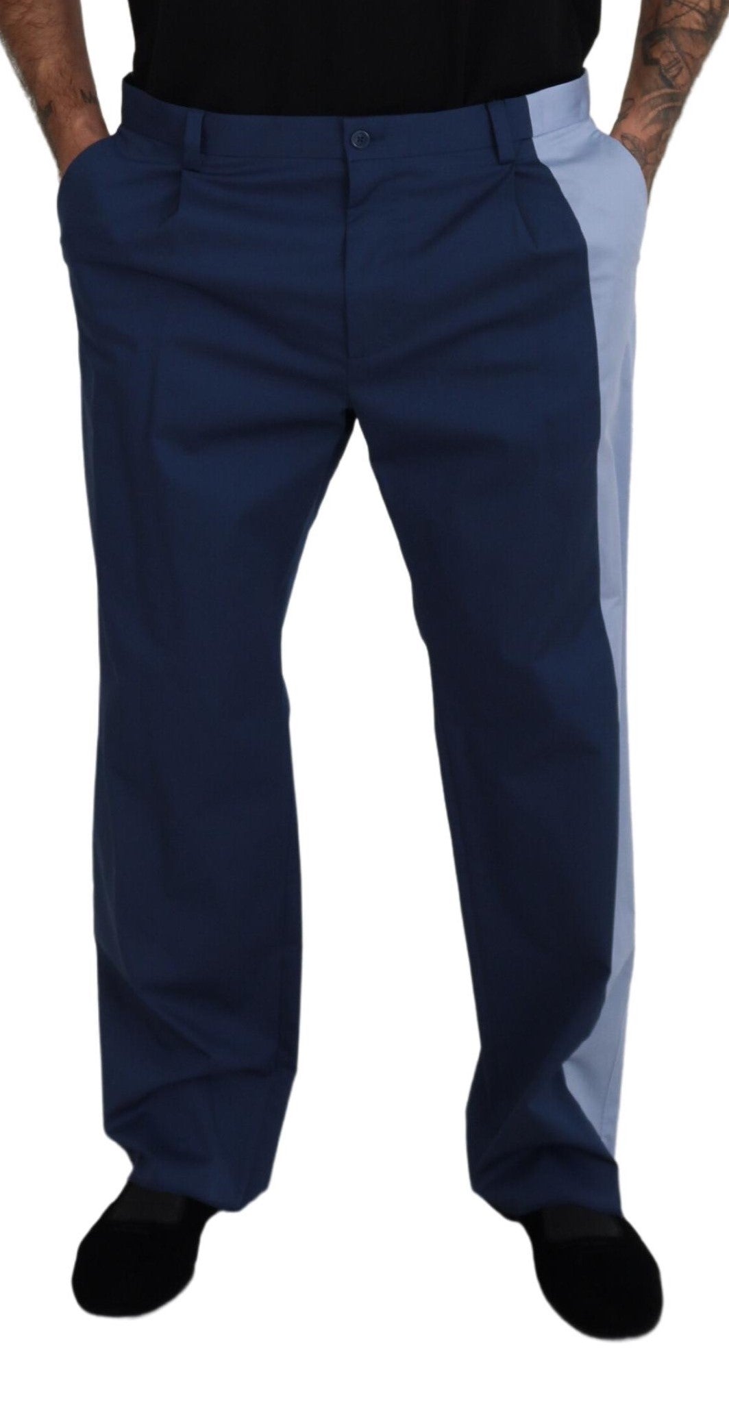 Dolce & Gabbana Blue Cotton Straight Fit Pants - Whispers Of Wisdom Clothing