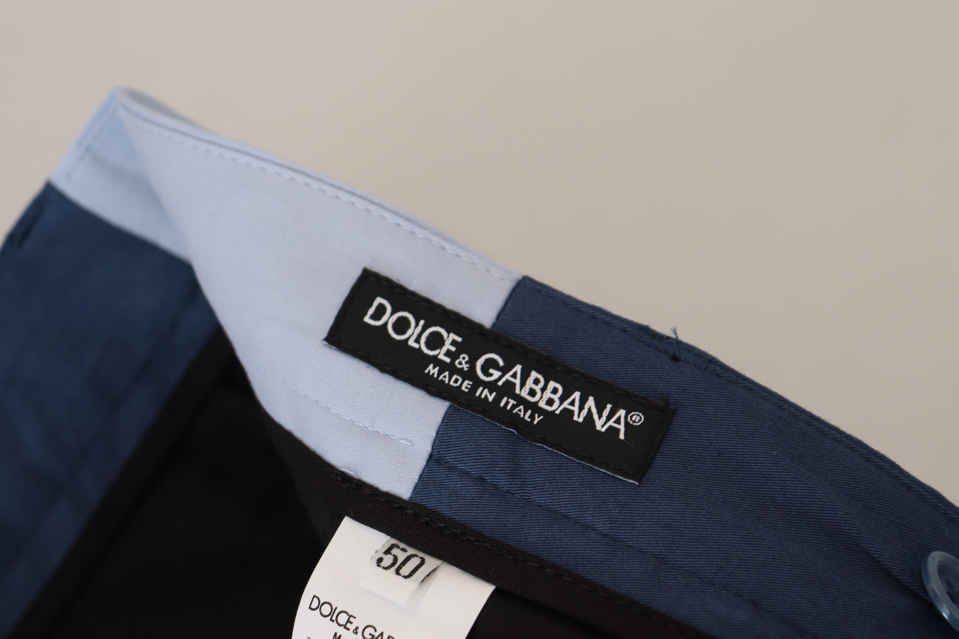 Dolce & Gabbana Blue Cotton Straight Fit Pants - Whispers Of Wisdom Clothing
