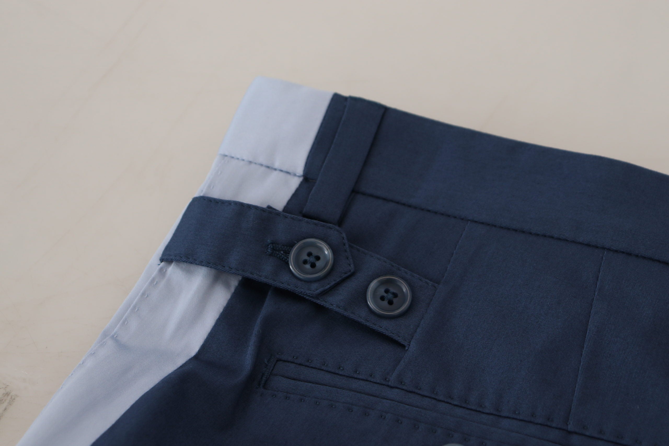 Dolce & Gabbana Blue Cotton Straight Fit Pants - Whispers Of Wisdom Clothing