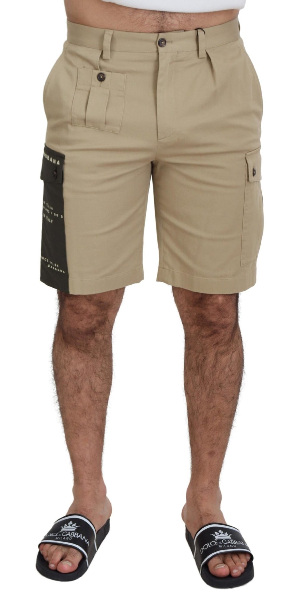 Dolce & Gabbana Beige Cotton Cargo Bermuda Shorts - Whispers Of Wisdom Clothing