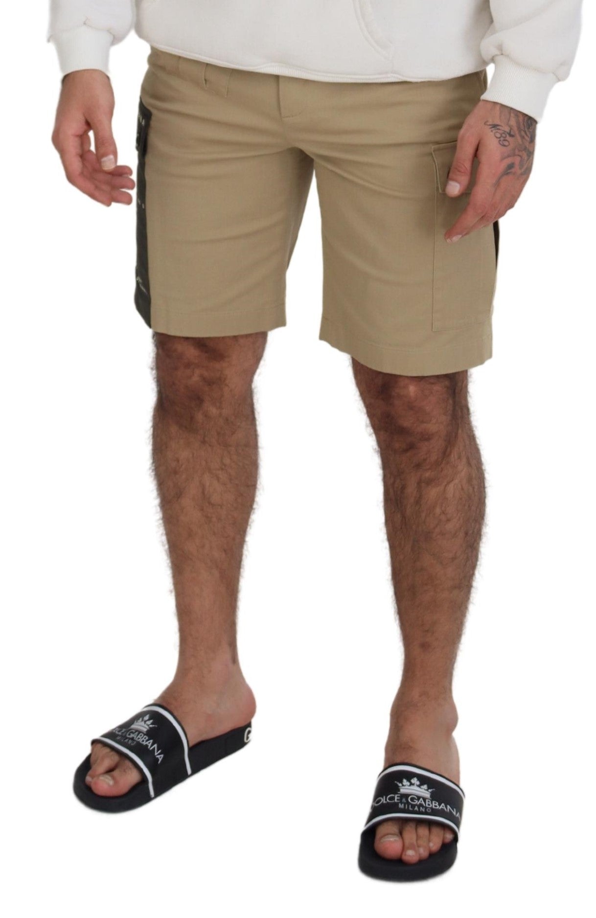 Dolce & Gabbana Beige Cotton Cargo Bermuda Shorts - Whispers Of Wisdom Clothing