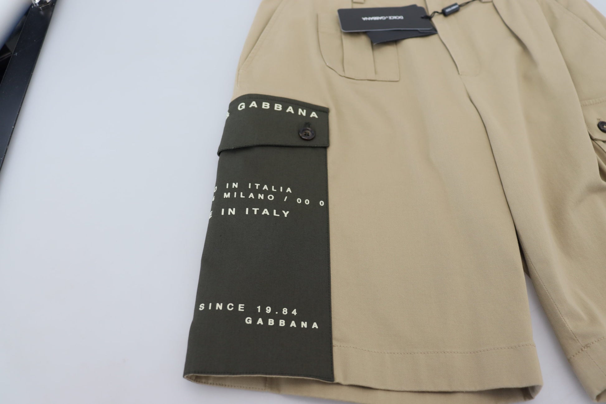 Dolce & Gabbana Beige Cotton Cargo Bermuda Shorts - Whispers Of Wisdom Clothing