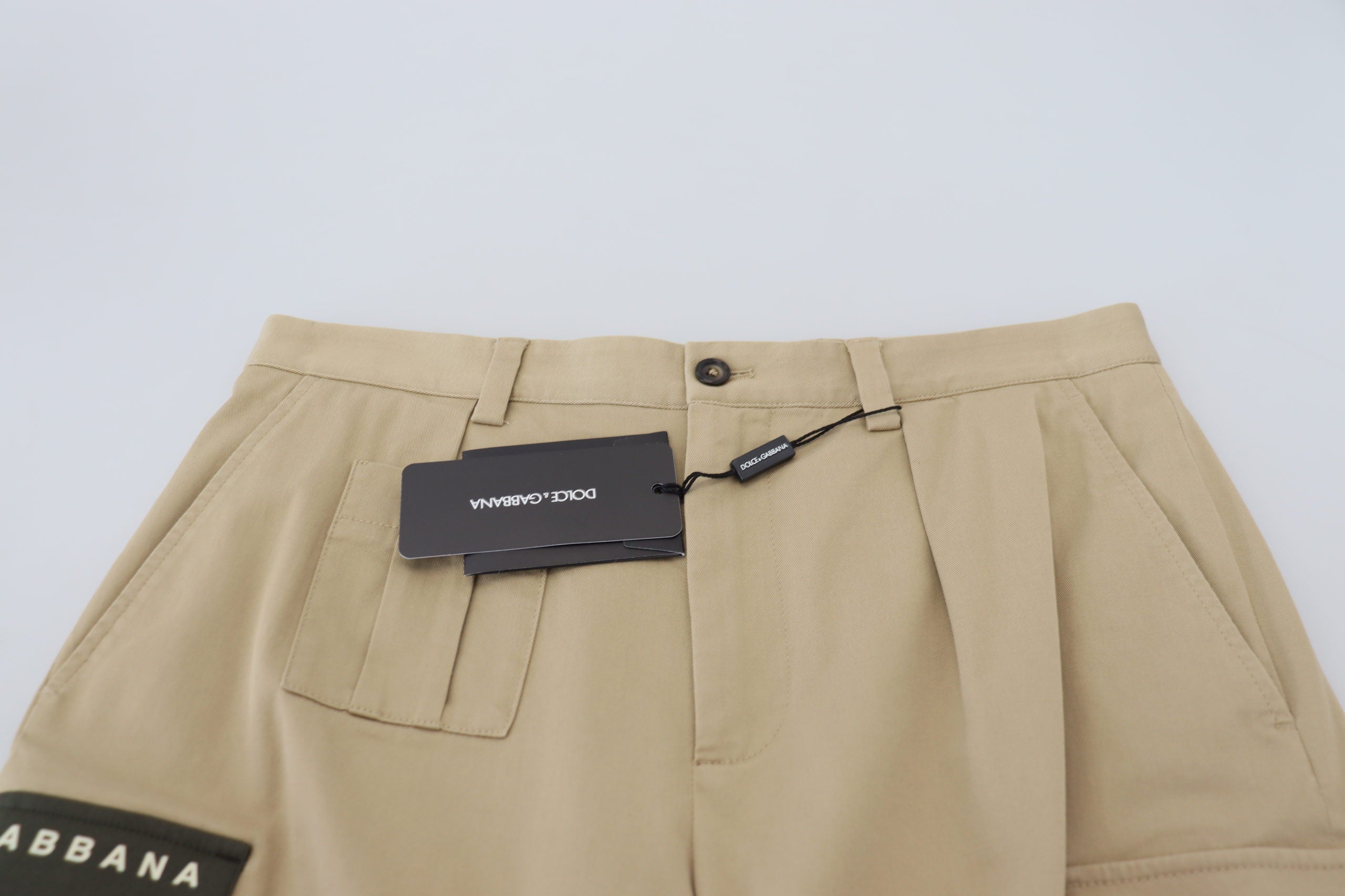 Dolce & Gabbana Beige Cotton Cargo Bermuda Shorts - Whispers Of Wisdom Clothing