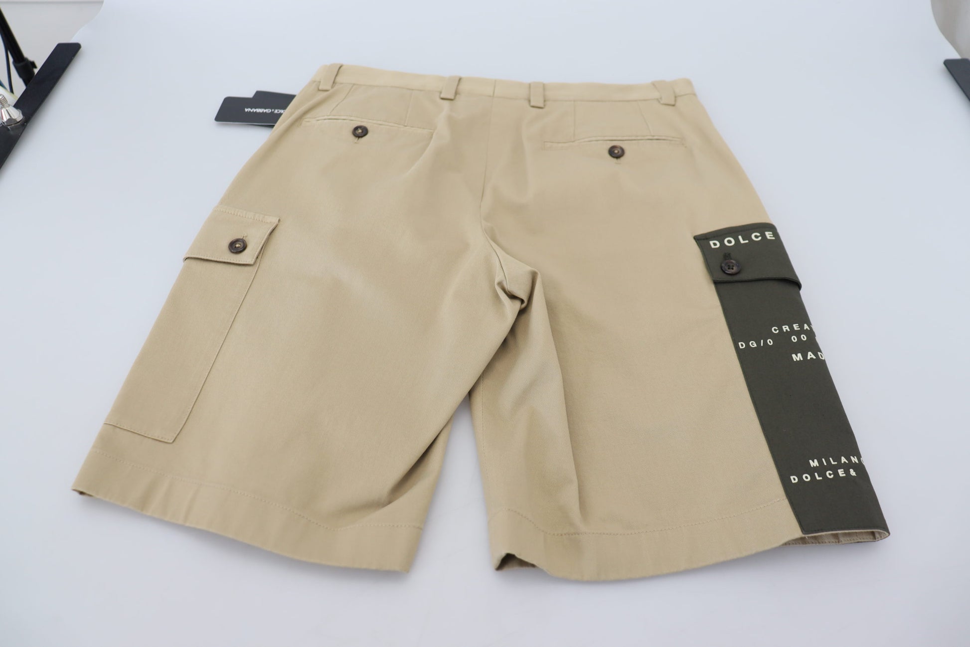 Dolce & Gabbana Beige Cotton Cargo Bermuda Shorts - Whispers Of Wisdom Clothing