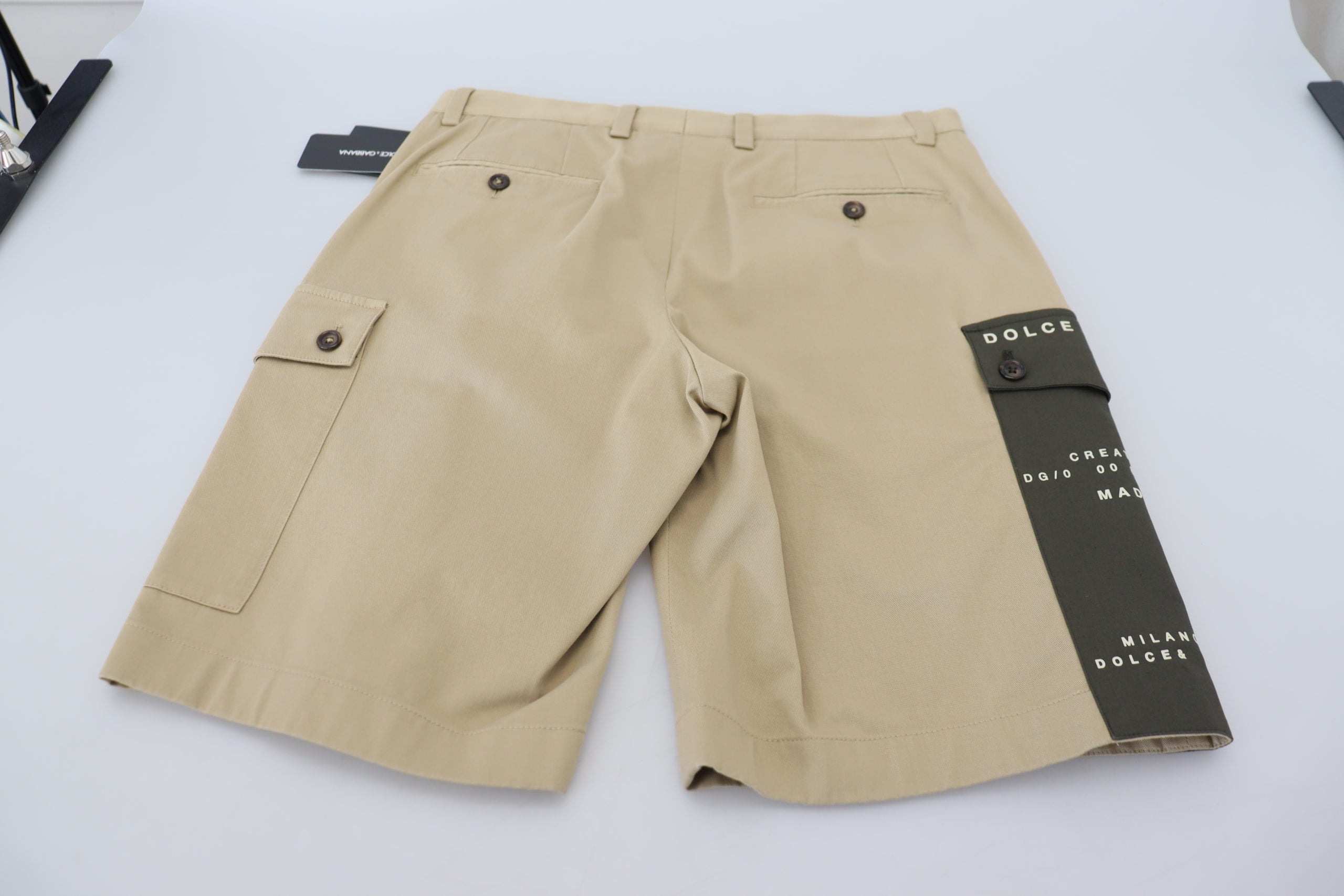 Dolce & Gabbana Beige Cotton Cargo Bermuda Shorts - Whispers Of Wisdom Clothing