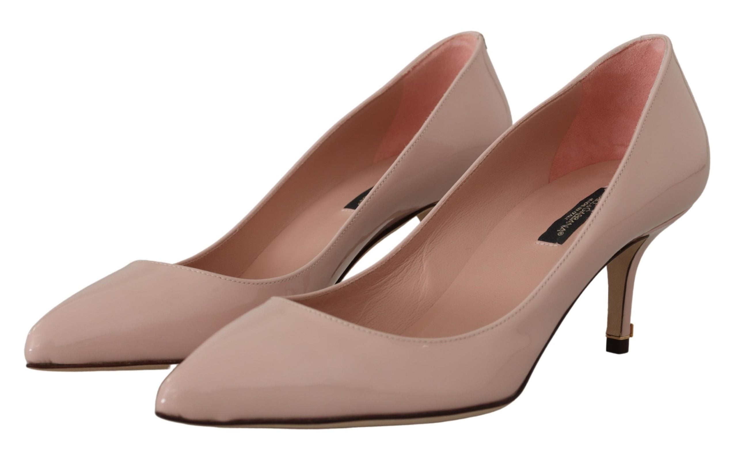 Dolce & Gabbana Pink Patent Leather Kitten Heels Pumps Shoes - Whispers Of Wisdom Clothing