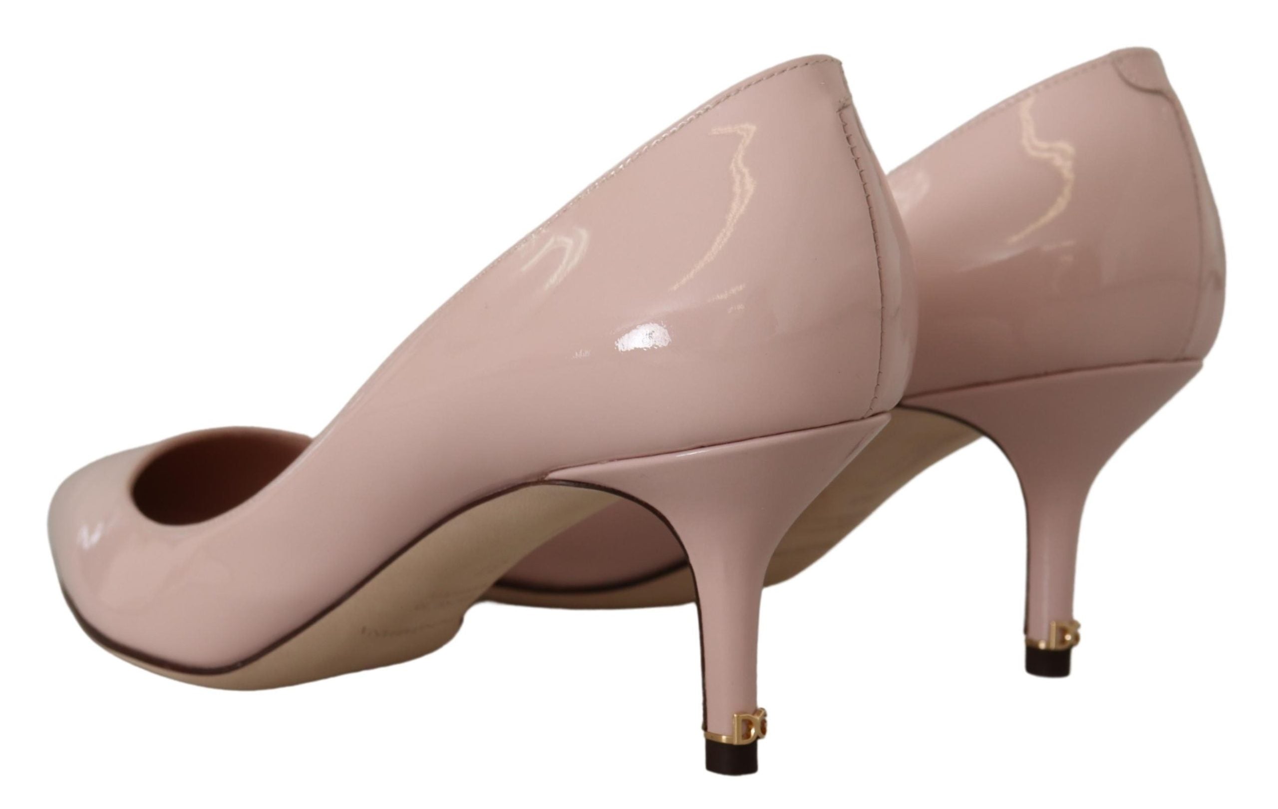 Dolce & Gabbana Pink Patent Leather Kitten Heels Pumps Shoes - Whispers Of Wisdom Clothing